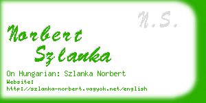 norbert szlanka business card